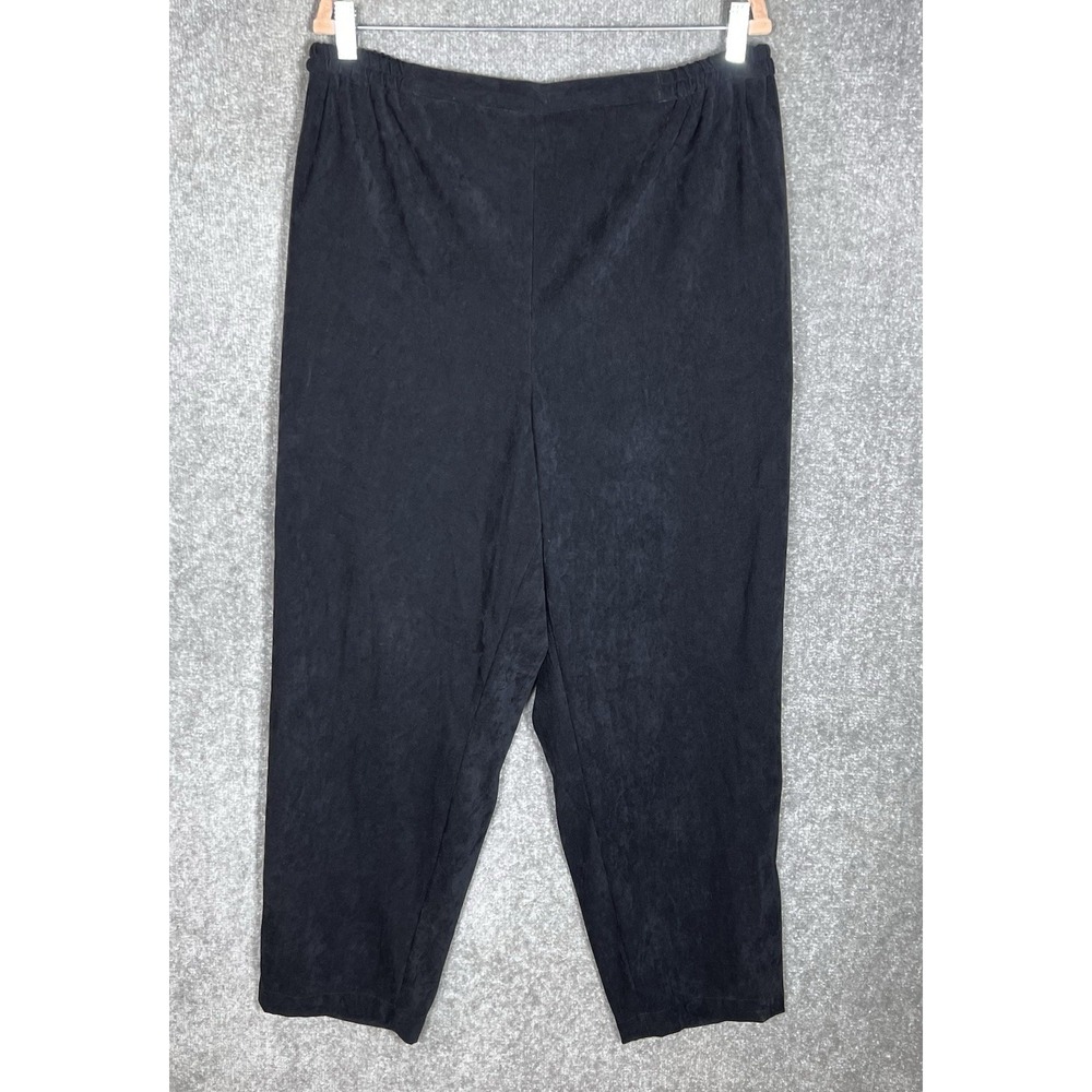 Vintage Fashion Bug Microfiber Pants Womens Size 18/20 Black Pull On Pockets
